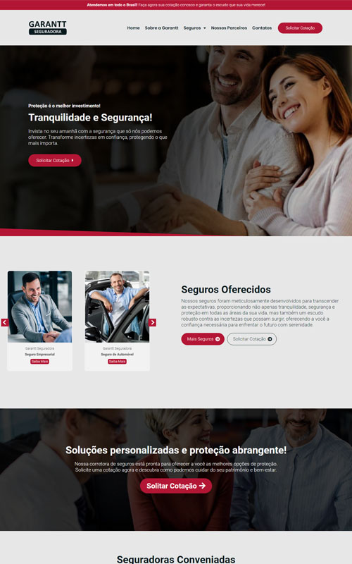 Garantt – Site para seguradoras ou corretoras de seguro Garantt - Site para seguradoras ou corretoras de seguro