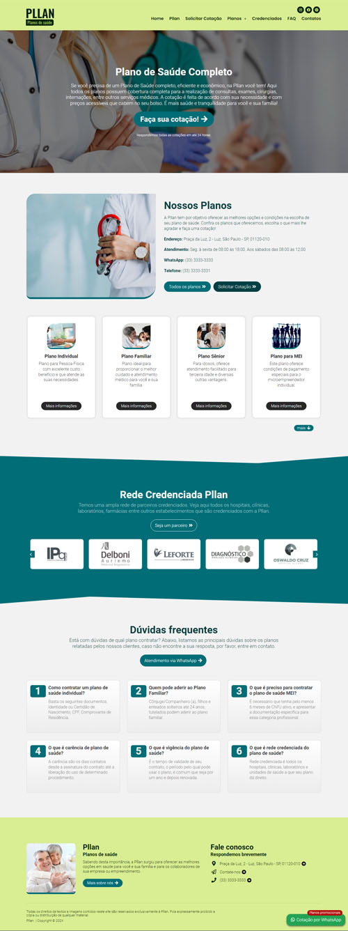 Modelo de Site para operadoras de planos de saúde Modelo de Site para operadoras de planos de saúde