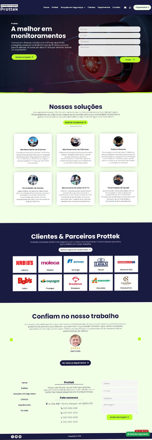 Pagina inicial completaModelo de Site para empresas de segurança sistema de monitoramento e cameras Modelo de Site para empresas de segurança sistema de monitoramento e cameras