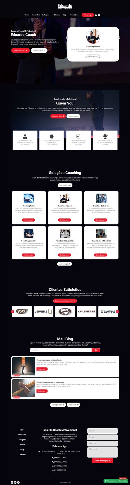 Modelo de Site para coach e empresas de consultorias Modelo de Site para coach e empresas de consultorias