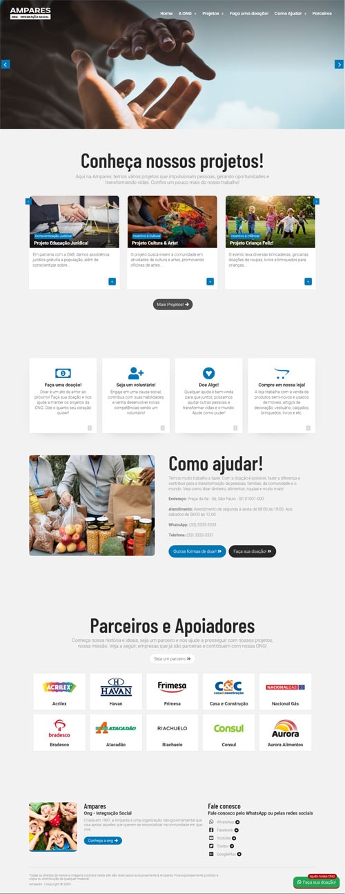 Modelo de Site para ONG, associações e entidades filantrópicas Modelo de Site para ONG, associações e entidades filantrópicas