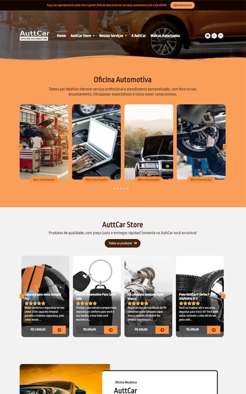 Modelo de site para oficinas mecânicas automotivas, mecânicos autônomos e loja de autopeças Modelo de site para oficinas mecânicas automotivas, mecânicos autônomos e loja de autopeças