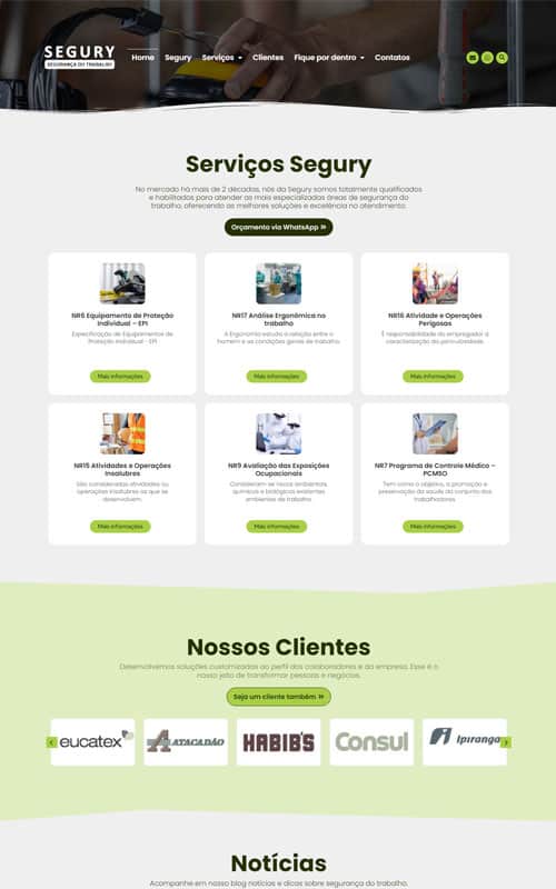 Modelo de Site para empresa de segurança do trabalho Modelo de Site para empresa de segurança do trabalho