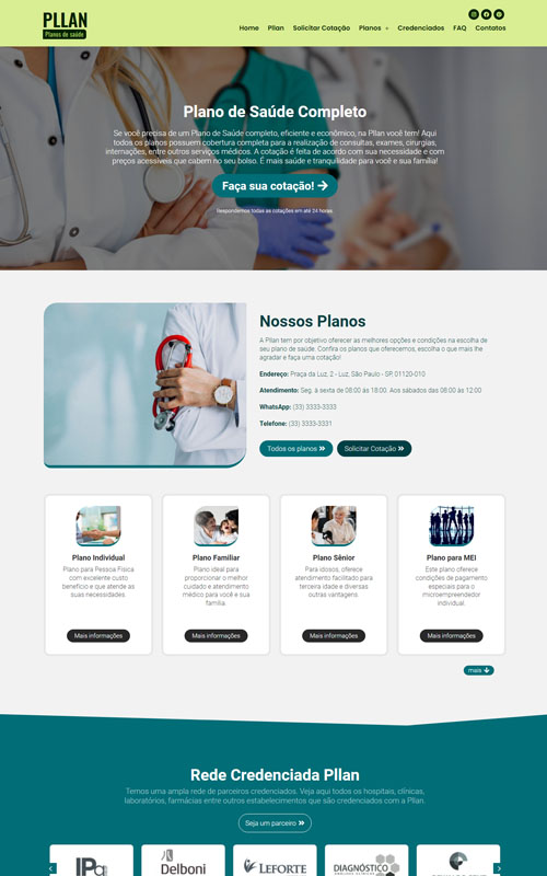 Modelo de Site para operadoras de planos de saúde Modelo de Site para operadoras de planos de saúde