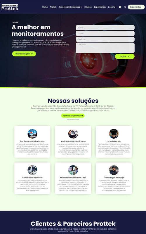 Modelo de Site para empresas de segurança sistema de monitoramento e cameras Modelo de Site para empresas de segurança sistema de monitoramento e cameras