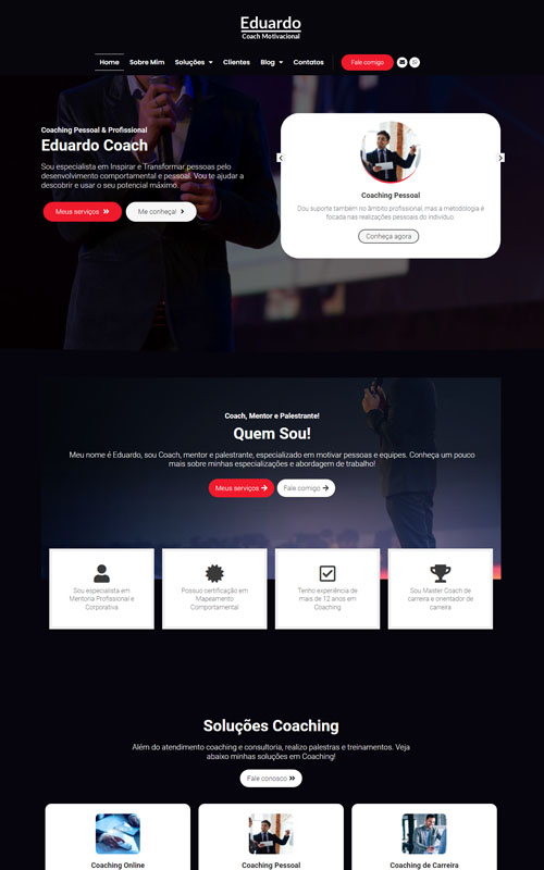Modelo de Site para coach e empresas de consultorias