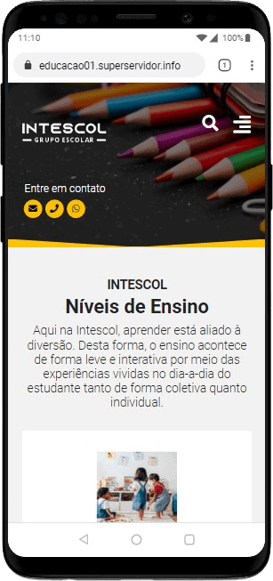 Modelo de Site educacional para escolas particulares, colégios, creches, centros de ensino e escolas infantis