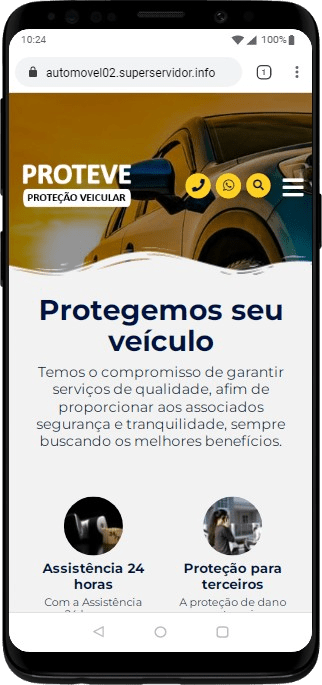 Modelo de Site para empresas de seguro e cooperativas de proteção veicular