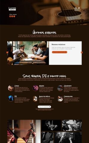 Modelo de site para músicos, cantores, DJ’s, instrumentistas ou banda de música